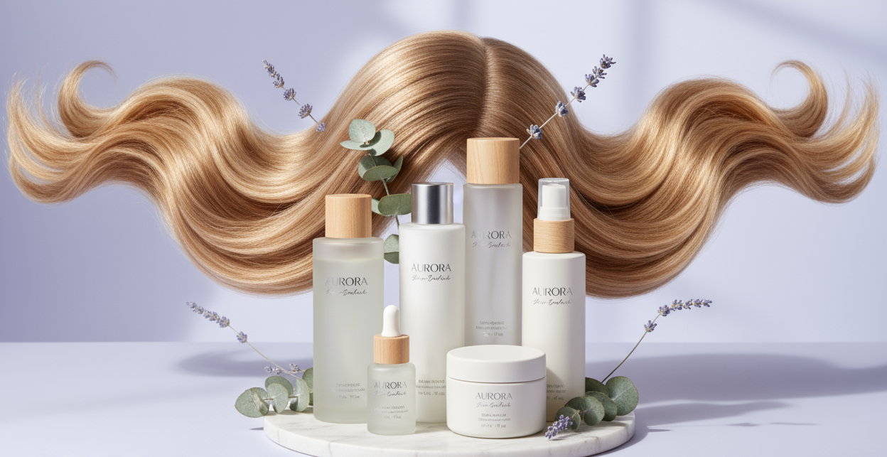 i need a hero image my store selling hair products my store color code #DCE1F3